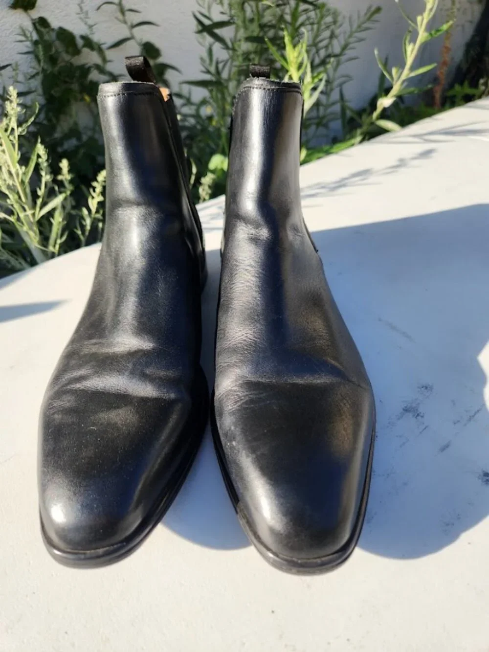 Aldo Chelsea Men's Boots Shoes Size 10.5 Mens Black Leather Almond Toe  Elastic